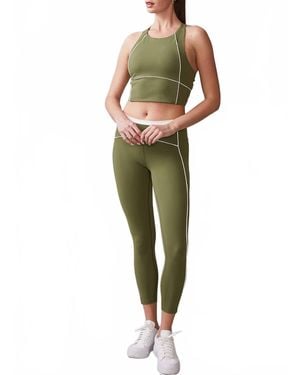 Thrive Societe Piped Pocket Leggings - Green