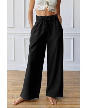 Faire Drawstring High Waisted Sweatpants - Black