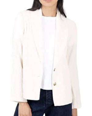 Xirena Shawl Collar Cotton Gauze Blazer - White