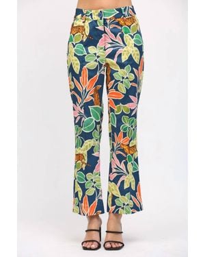 Fate by LFD Tropical Print Flare Pants - White