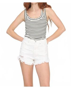 Project Social T Anouk Scoop Neck Striped Tank Top - White
