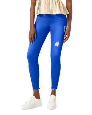 Hue Ripped Denim High Rise Skimmer Legging - Blue