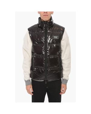 DSquared² ² Nylon Down Vest Jacket With Logo - Black