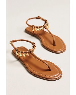 Maeve Ankle-Strap Charms Sandals - Brown