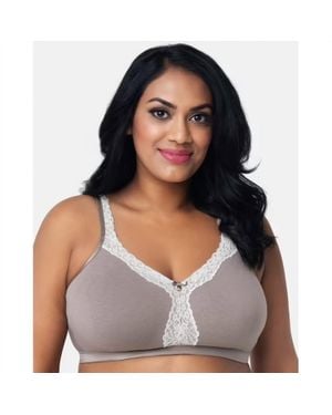Curvy Couture Cotton Luxe Bra - Gray