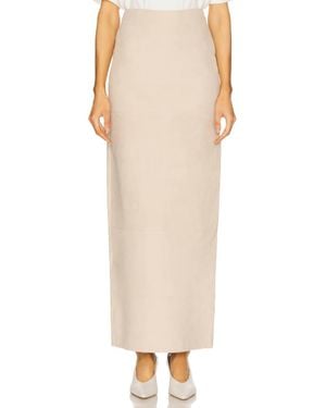L'academie Marianna Kofi Suede Maxi Skirt - Natural