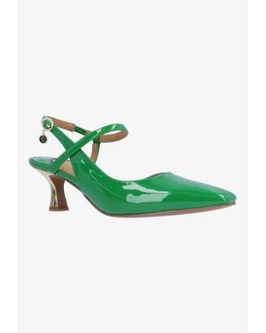 J. Reneé Maretta Pumps Patent Square Toe Spool Heel Gal1403 - Green