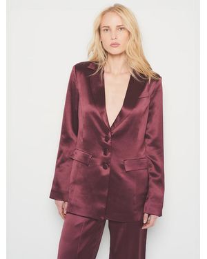 AS by DF Collins Satin Boyfriend Blazer - Purple