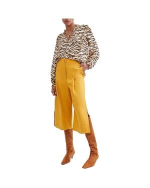 7 For All Mankind Pleated Linen Culottes - Orange