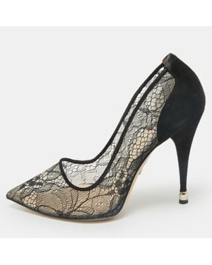 Paul Andrew Lace And Suede Sidai Pumps - Black