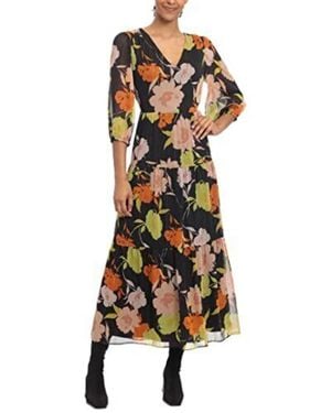 Donna Morgan Long Sleeve Floral Tiered Dress - Multicolor