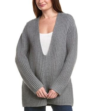 Leset Emma Deep V-Neck Wool & Cashmere-Blend Sweater - Gray