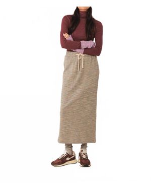 indi & cold Fitted Ribbed Long Sleeve Turtleneck Top - Brown