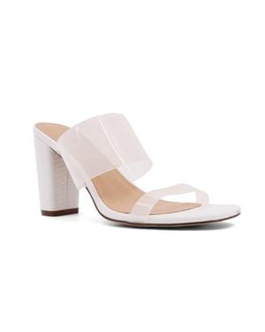 Shu Shop Gabrielle Clear Strap Block Heel - White