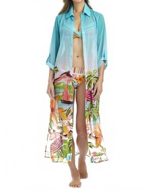 Bleu Rod Beattie Cia Capri Long Shirt - Blue