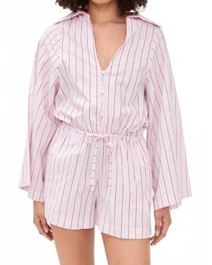 Faithfull the Brand Aksel Long Bell Sleeves Playsuit - Pink