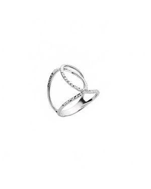 Gold & Honey Geometric Diamond Cut Ring - Metallic