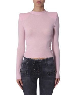 Unravel Project Fitted Long-Sleeve Sweater - Purple