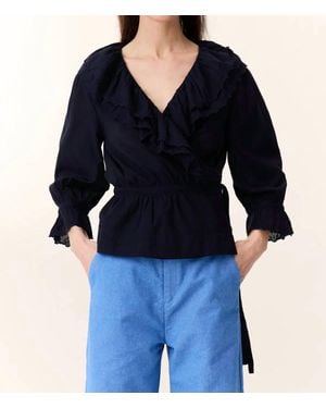 Leon & Harper Cala Plain Blouse - Blue