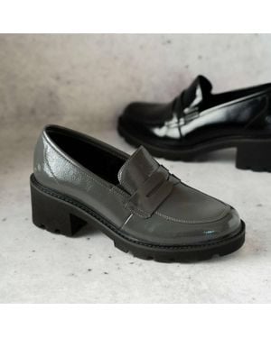 Remonte Leather Loafer Shoes - Black