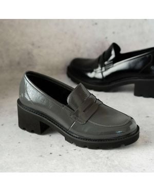 Remonte Leather Loafer Shoes - Black