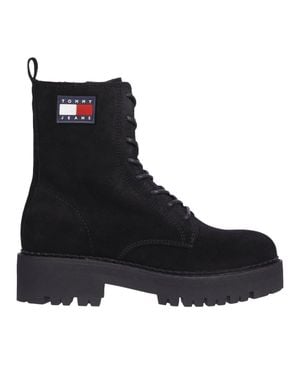 Tommy Hilfiger Suede Urban Lace-Up Boots - Black