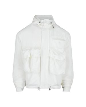 Ferragamo Hooded Utility Jacket, Brand Size 52 Us - White