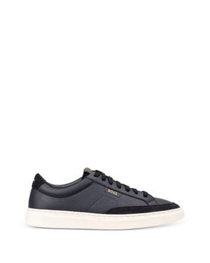 BOSS Textured Upper Contrasting Sole Sneakers - Blue