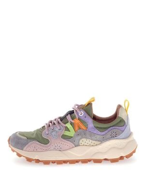 Flower Mountain Multi-Layered Pastel Sneakers With Textured Sole - Green