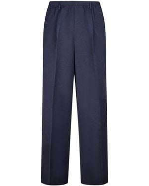 Cellar Door Relaxed Straight-Leg Pants With Zippered Pocket - Blue
