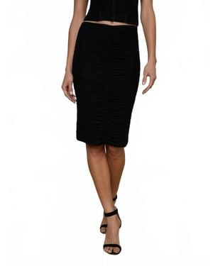L'Agence Isodora Mesh Midi Skirt - Black