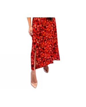 Lucy Paris Pieces Of Me Flare Midi Dress - Red