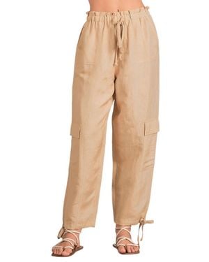 Elan Drawstring Cargo Pants - Natural