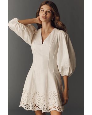 Endless Rose Eyelet Puff-Sleeve Dress - Black