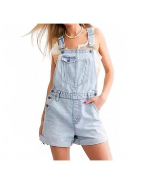 Hidden Jeans Dylan Denim Cuffed Overall Short - Blue