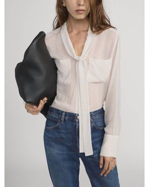 FRAME The Modern Tie Polka Dot Blouse - Multicolor