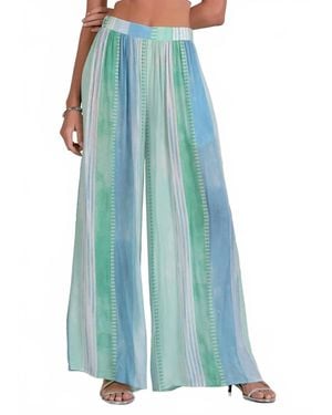 Elan Printed Wide Leg Pant - Blue