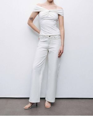 Nocturne Linea Twist Off-Shoulder Blouse - White