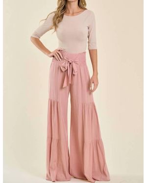 Saints & Hearts Go With The Flow Smocked Waist Pants - Pink