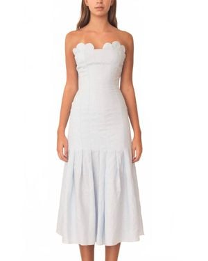 AZULU Elea Strapless Midi Dress - White