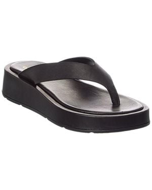 La Canadienne Aly Leather Platform Sandal - Black