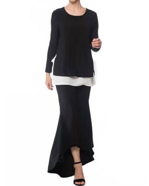Joseph Ribkoff Elastic Waist Hi-Lo Bell Pants - Black