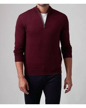 RAFFI Palmer Mock Zip Sweater - Red
