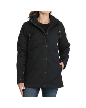Cinch Quilted Snap Barn Coat - Black