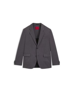 HUGO Checked Modern-Fit Jacket - Gray