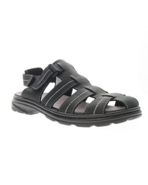 Propet Hunter Leather Sandals - Black