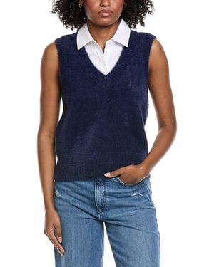 Laundry by Shelli Segal Layered Look Sweater Vest - Blue
