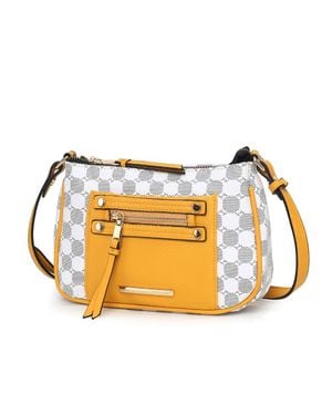 MKF Essie Circular Print Vegan Leather Crossbody By Mia K - Yellow