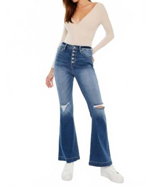 Kancan Dixie Ultra High Rise Flare Jeans - Blue