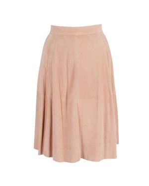 Iris & Ink Suede Circle Skirt Pockets - Pink
